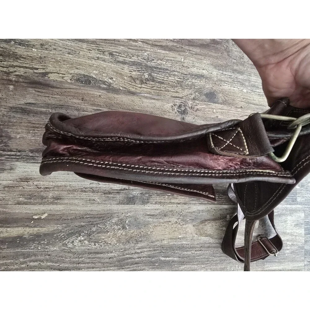 What Daisy Did Recycled Leather Messenger Bag Dark Brown Flap Crossbody Shoulder